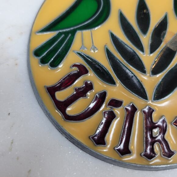 VINTAGE WILKUM Stained Glass Ornament Birds Star Round Sun Catcher Art Decor - Picture 7 of 12